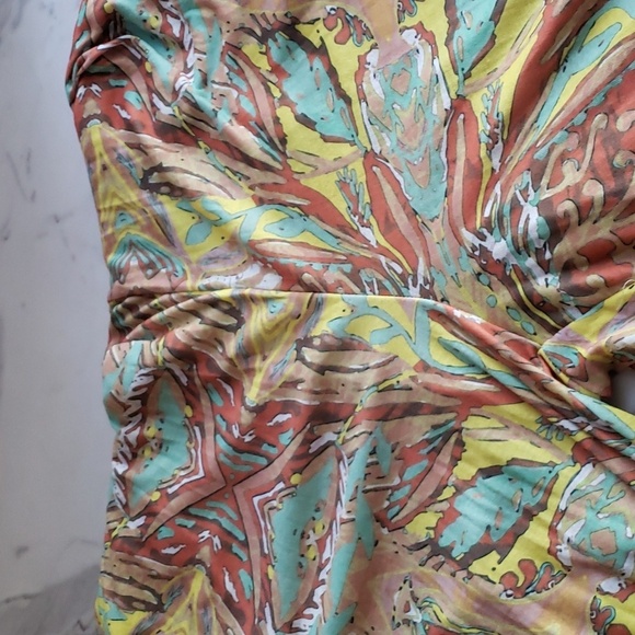 CM.YAYA Khaki Paisley Sleeveless Wide Leg Straight Jumpsuit Size XXXL NWOT - Picture 7 of 9